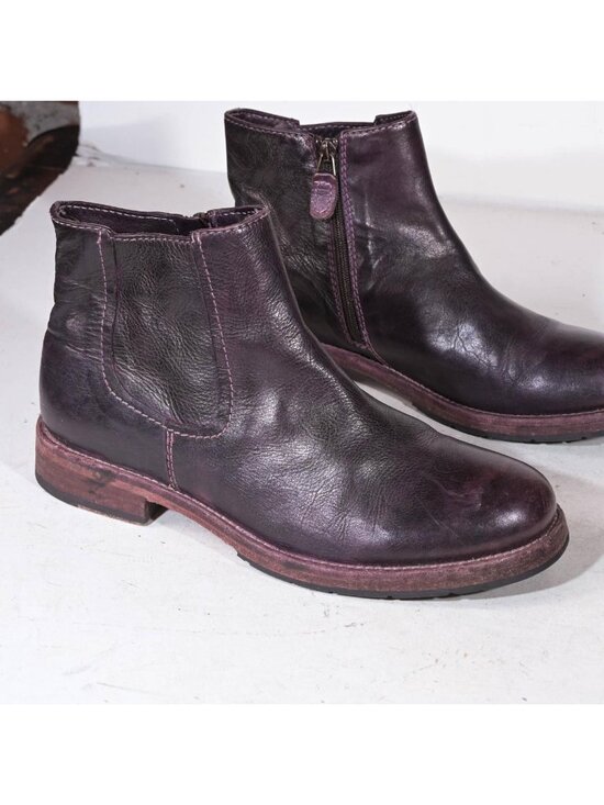 American Vintage Shoes - Gidigio Leather Ankle Boots Booties Almond Toe Made in Italy Women's Size 8.5